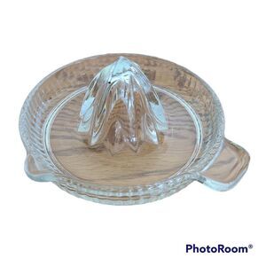 Vintage Federal Clear Depression Glass Orange Lemon Citrus Juicer Reamer Ribbed